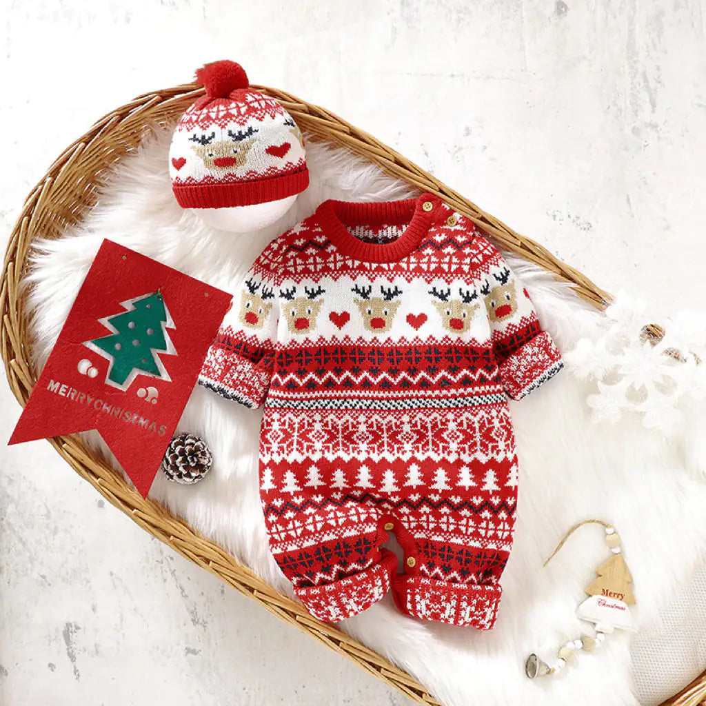 Overall with Christmas motif