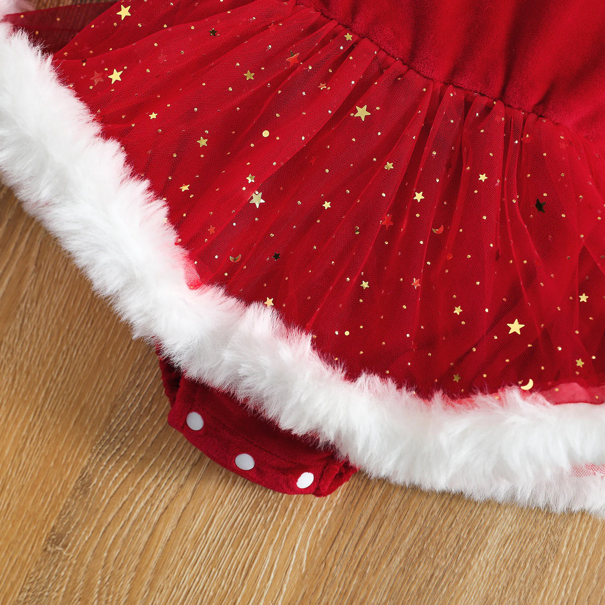 Baby Girl Christmas Costume with Sequin Skirt and Headband